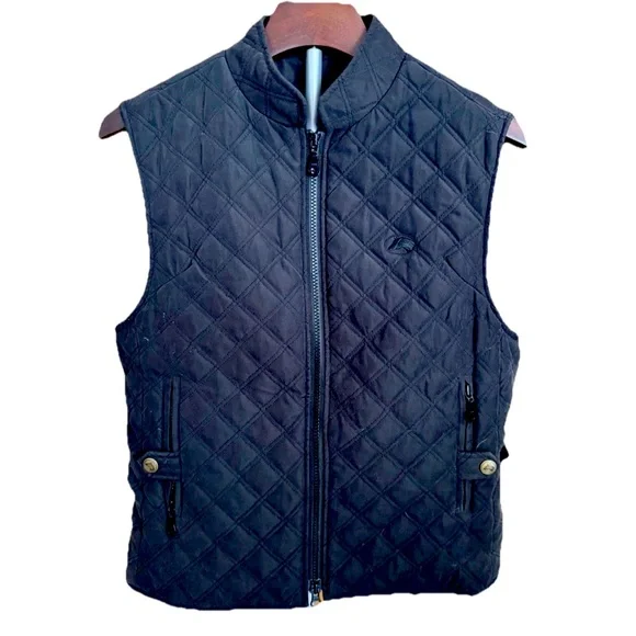 Riding Sport Equestrian Wear Vest Womens Small Quilted Full Double Zip Black - Picture 1 of 6